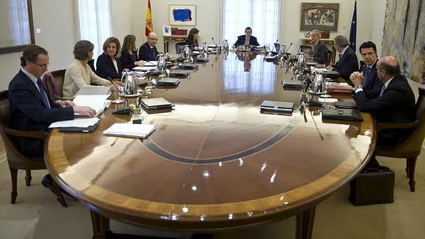 El presidente del Gobierno, Mariano Rajoy, durante la reunión del Consejo de Ministros
