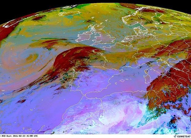 Nube de polvo sahariano sobre España