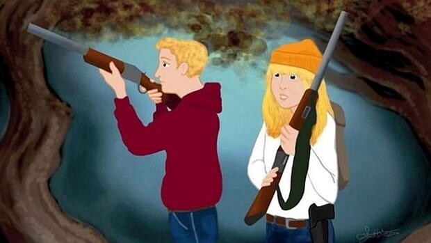 Hansel y Gretel disparan con sus armas en esta versión de la Ascociación Nacional del Rifle