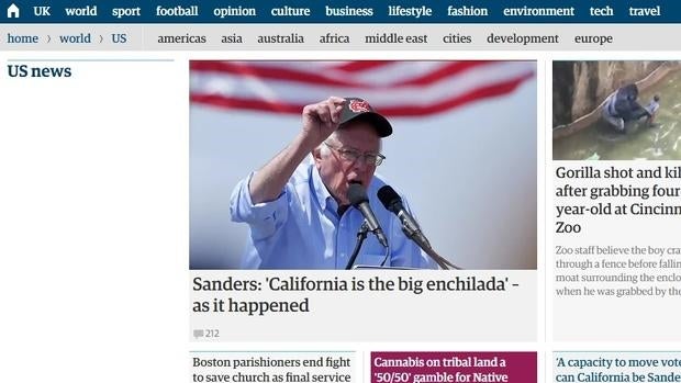 Edición estadounidense de «The Guardian»