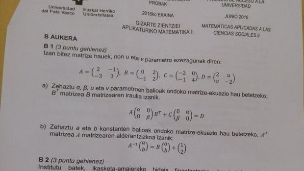 El examen de Matemáticas de la discordia