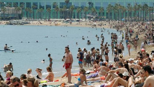 Imagen de la playa de la Barceloneta