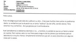 «Tendremos que ser discretos», responde Francisco López-Valdés a Juan José Alba el 30 de marzo de 2012 a las 21.34 horas