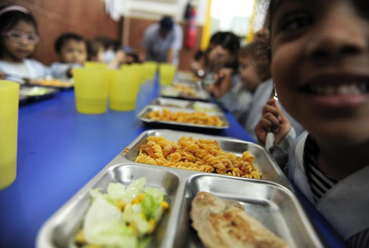 Comedor escolar en un colegio de Cataluña