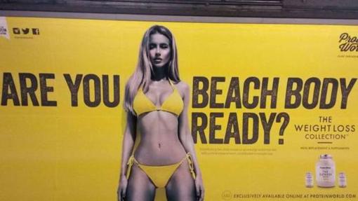 «¿Está tu cuerpo preparado para la playa?», carteles publicitarios de Protein World que en abril de 2015 inundaron las bocas de metro de Londres