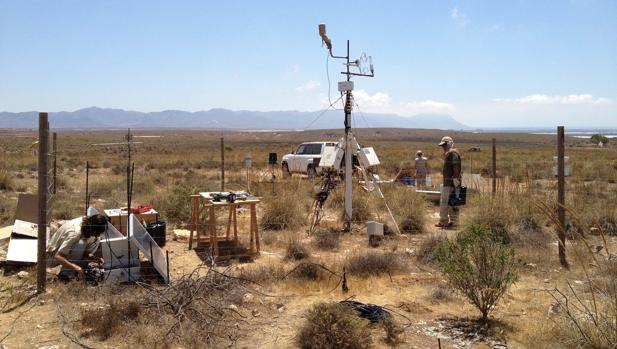 Instrumentos de medición desplegados en el parque natural de Cabo de Gata-Níjar