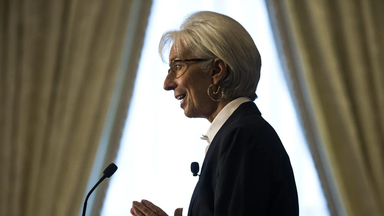 La directora gerente del FMI, Christine Lagarde, durante una comparecencia