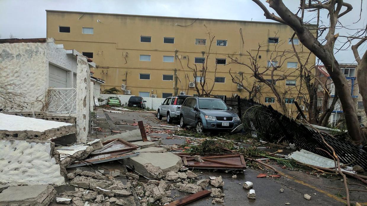 Daños del huracán Irma a su paso por San Martín