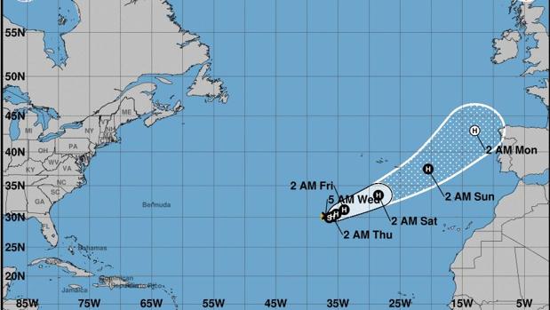 La tormenta tropical Ofelia podría alcanzar la próxima semana la costa española como huracán