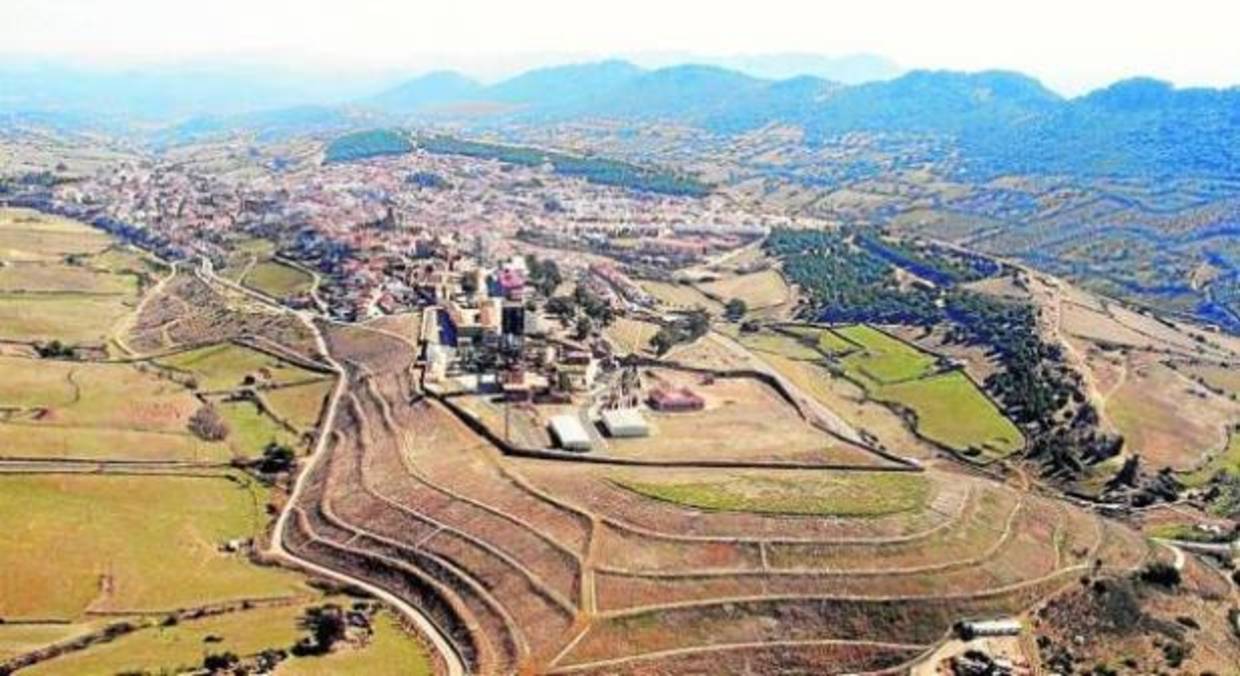 Imagen aérea de la localidad de Almadén, con un importante patrimonio minero