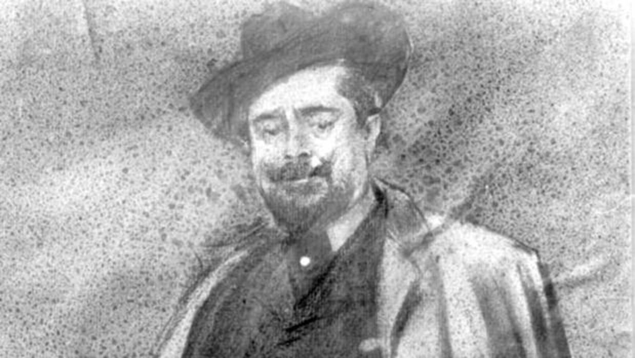 Reproducción de un retrato de Pompeu Gener realizado por Ramón Casas Carb
