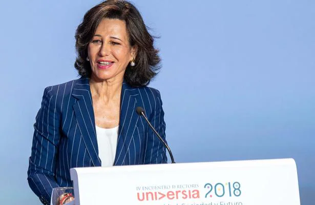 Ana Botín, durante su intervención en la inauguración del IV Encuentro Internacional de Rectores Universia