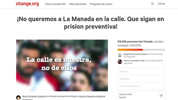 Más de 500.000 firmas para pedir que «La Manada» continúe en prisión preventiva