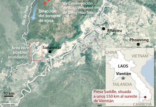 Las inundaciones provocan un desastre natural en Laos