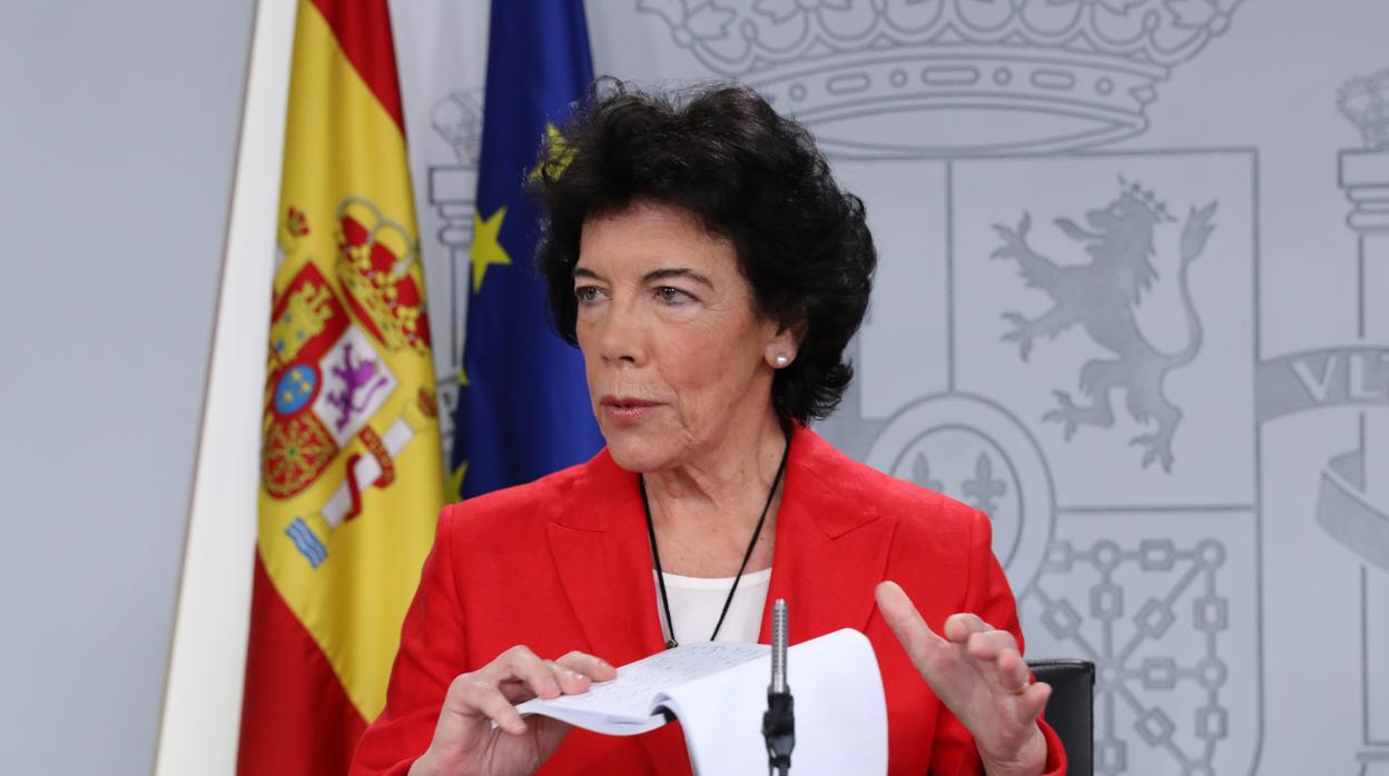 La ministra de Educación, Isabel Celaá