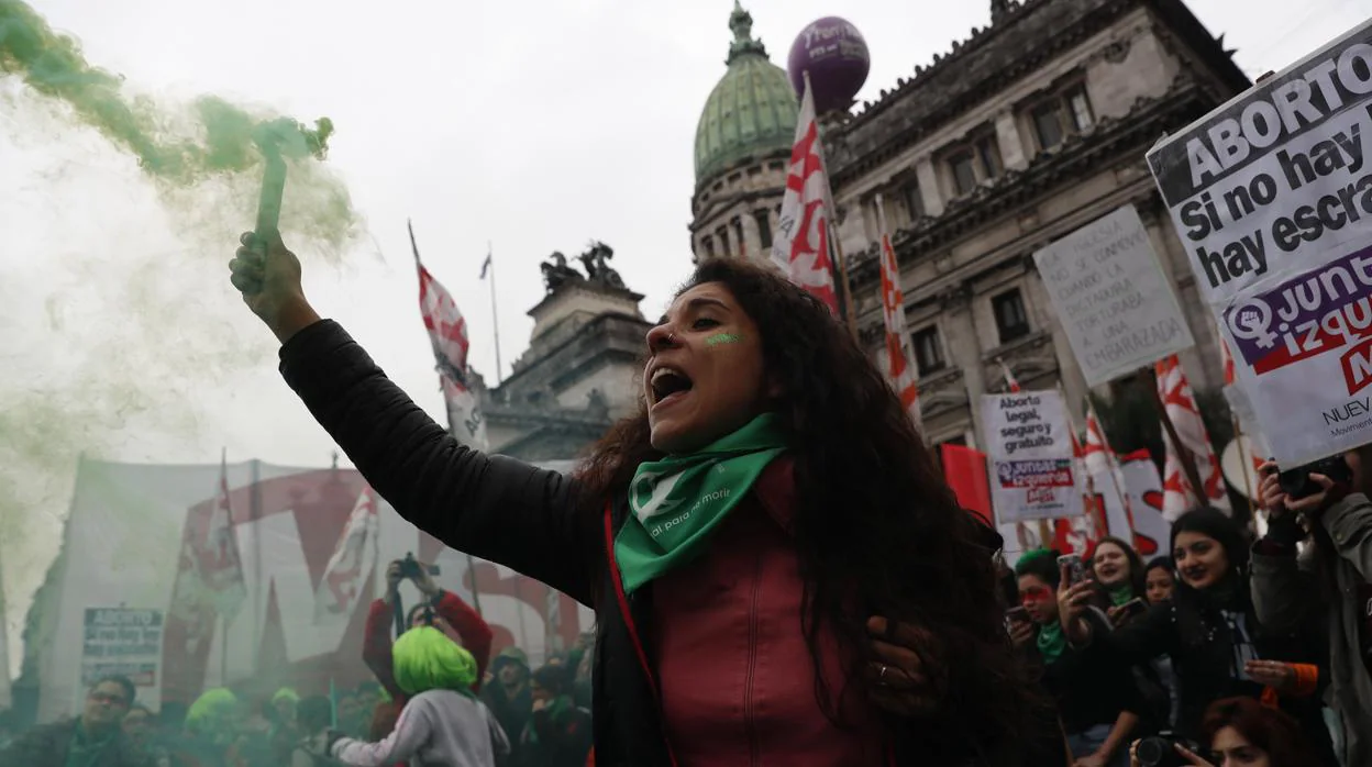 Manifestantes ayer en Buenos Aires