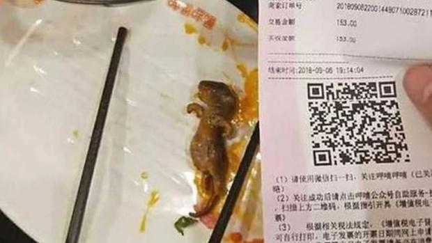 Una embarazada encuentra una rata muerta en su sopa en un restaurante chino