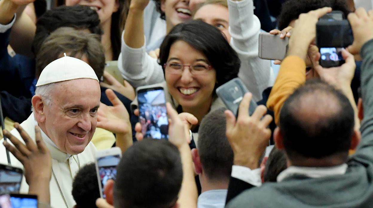 El Papa Francisco, ayer en el sínodo de jóvenes