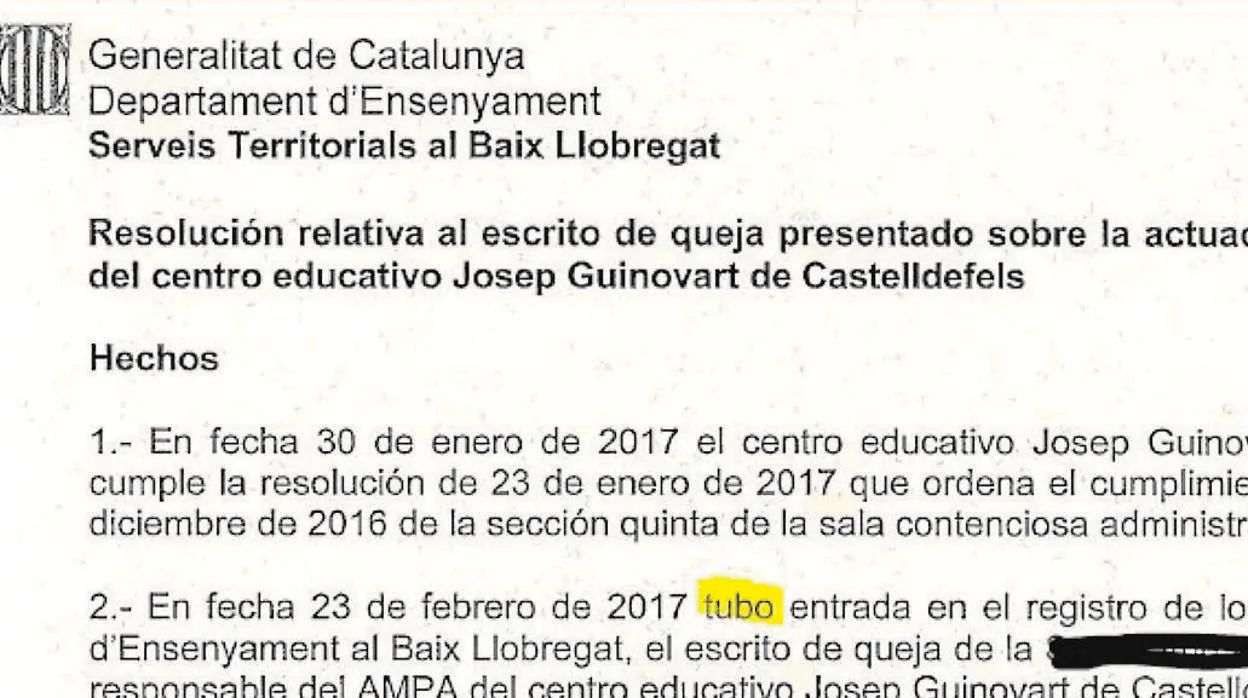 Comunicado de la Consejería de Educación de la Generalitat