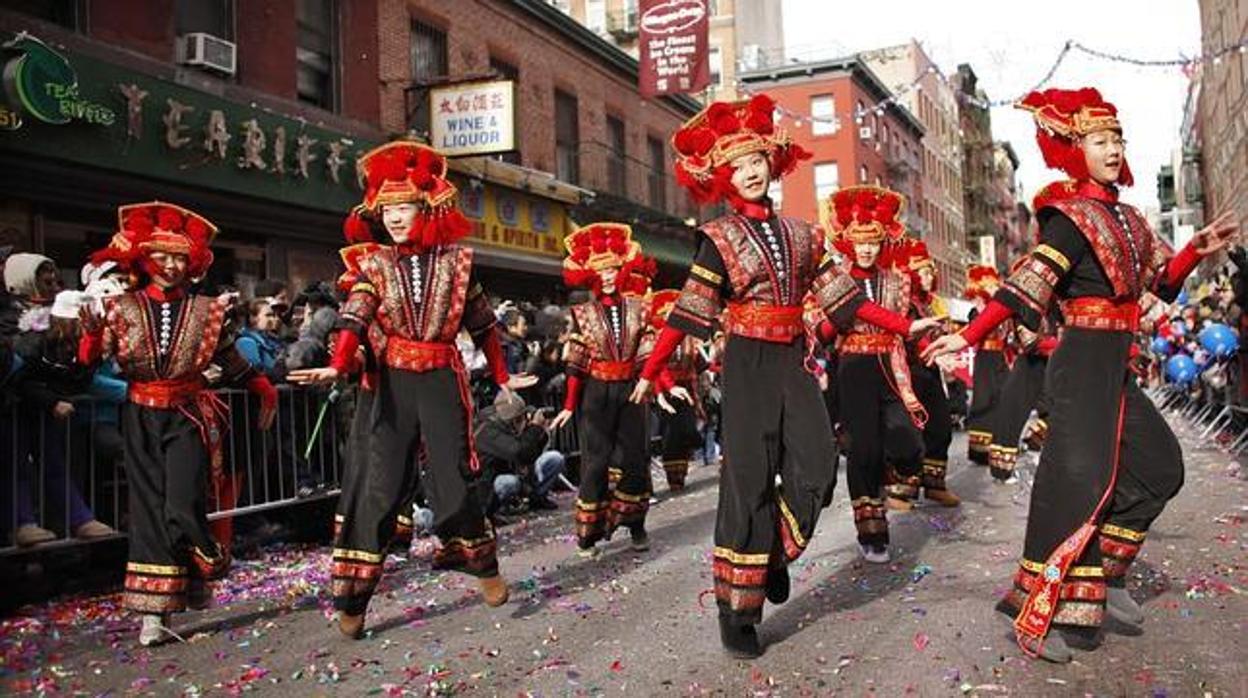Celebración de un año nuevo chino en Nueva York