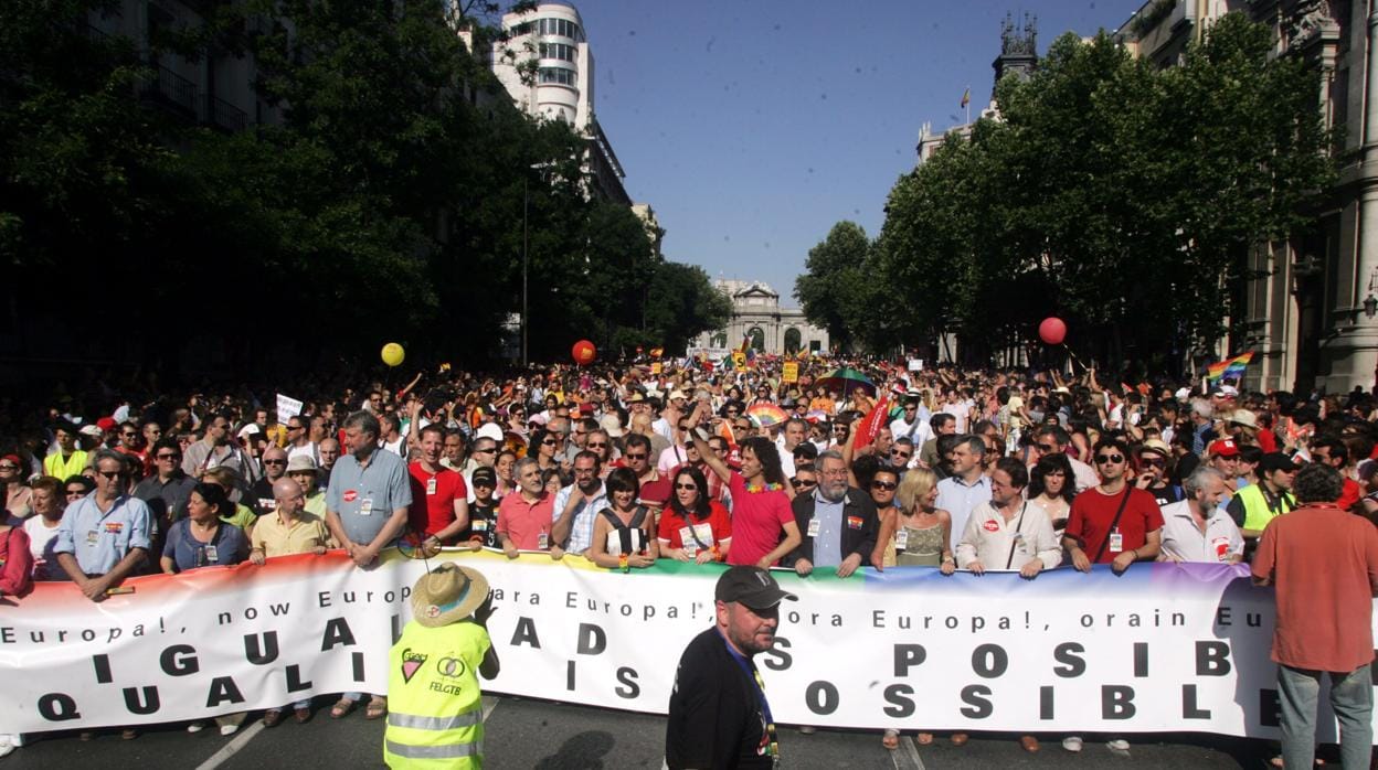 Marcha en Madrid en el día del Orgullo Gay