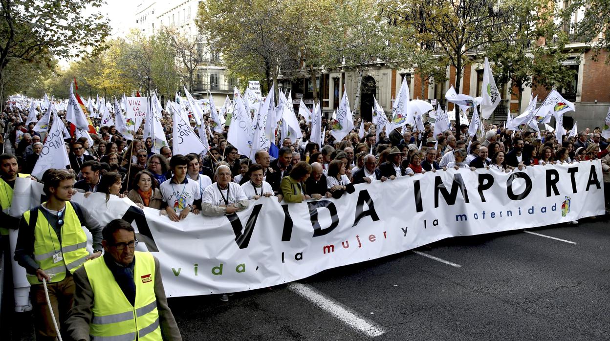 Manifestación contra el aborto