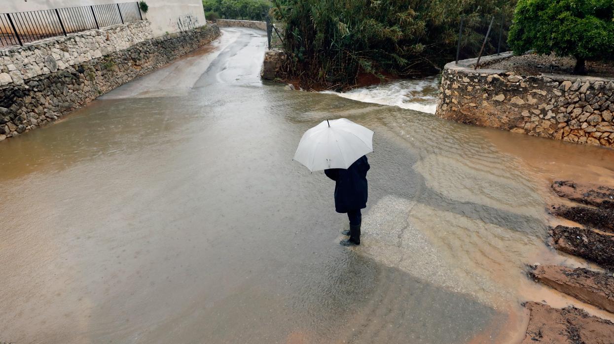 Lluvia en Jávea (Alicante) el pasado abril