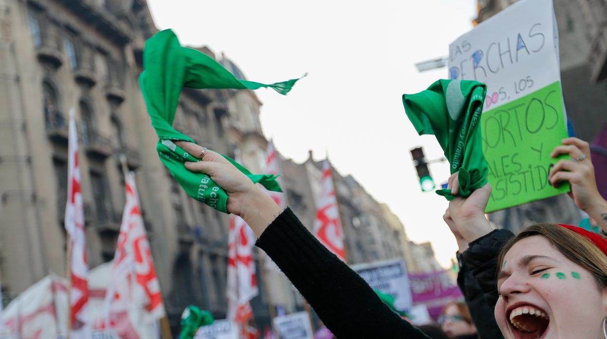 Manifestación en Argentina por la legalización del aborto