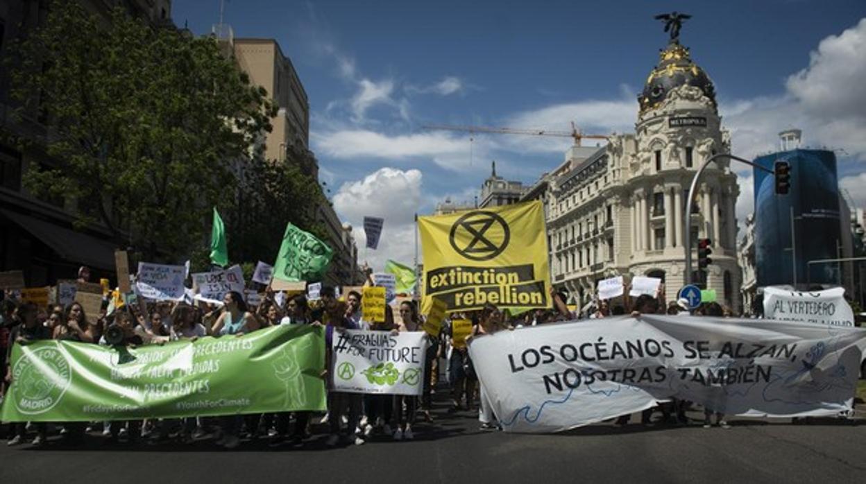 Imagen de archivo de una manifestación en Madrid por el clima