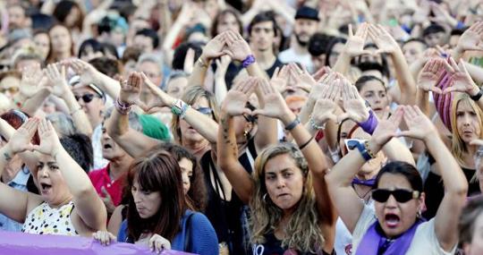 Un momento de la concentración en Bilbao