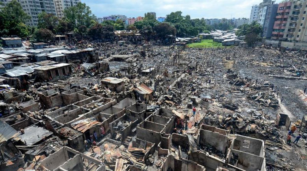 Imagen de cómo ha quedado la barriada tras el incendio