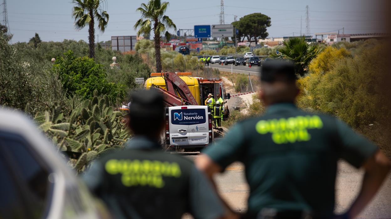 Un operativo tras un accidente de tráfico