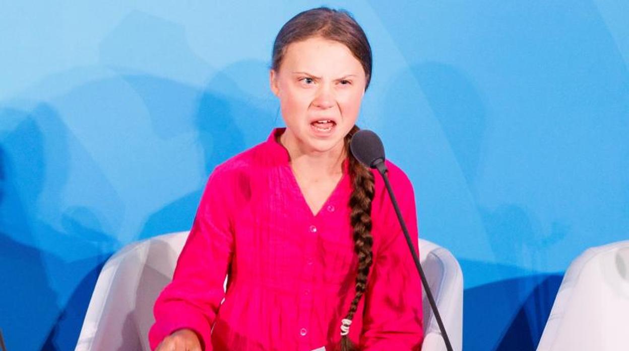 La adolescente sueca Greta Thunberg, icono de la lucha contra el cambio climático este lunes en la Cumbre del Clima