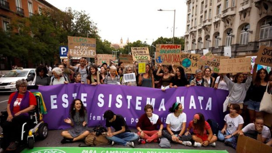 Protesta en Madrid contra la falta de respuesta ante el cambio climático