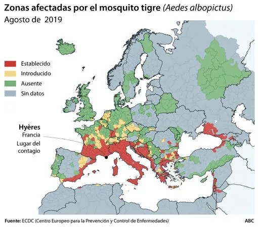 Primer caso de transmisión autóctona de zika en Europa