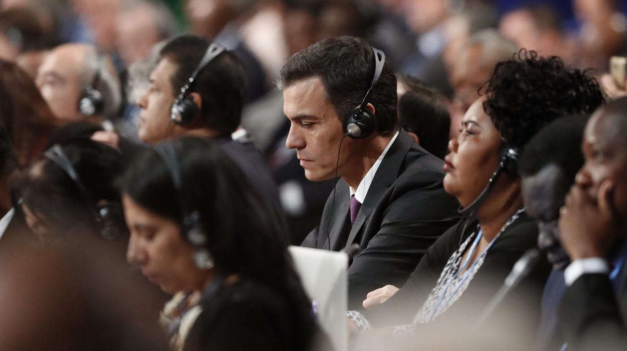 El presidente Pedro Sánchez durante su participación en la última Cumbre del clima en Polonia