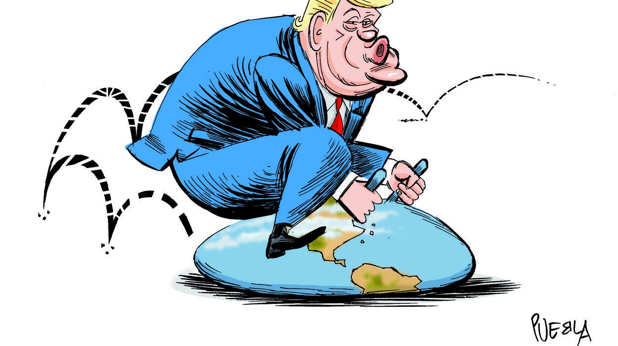 Viñeta de Puebla sobre Trump y el cambio climático