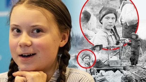 El parecido de Greta Thunberg con una niña nacida en el siglo XIX provoca teorías conspiranoicas