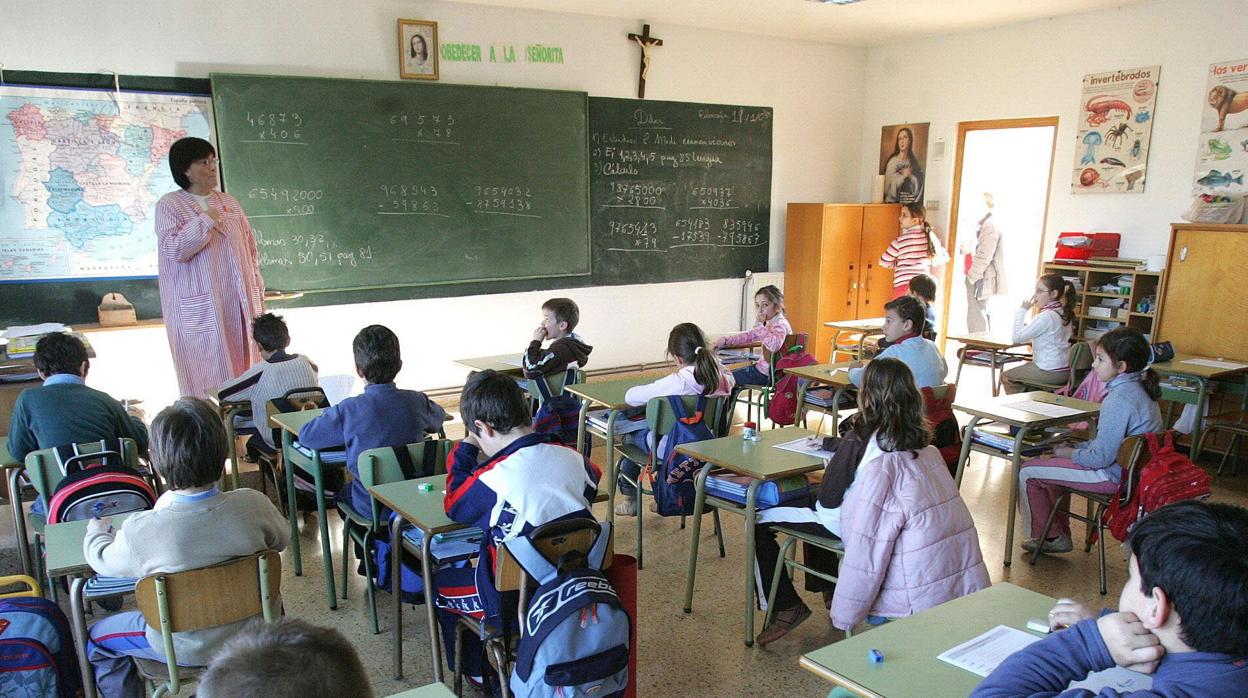 Imagen de archivo del aula de un colegio en Madrid