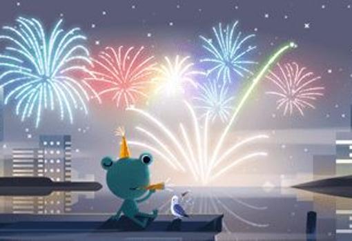 Google celebra la Nochevieja con un doodle