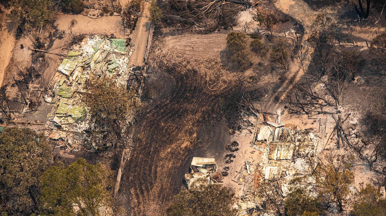 Territorio quemado por los incendios forestales de Australia