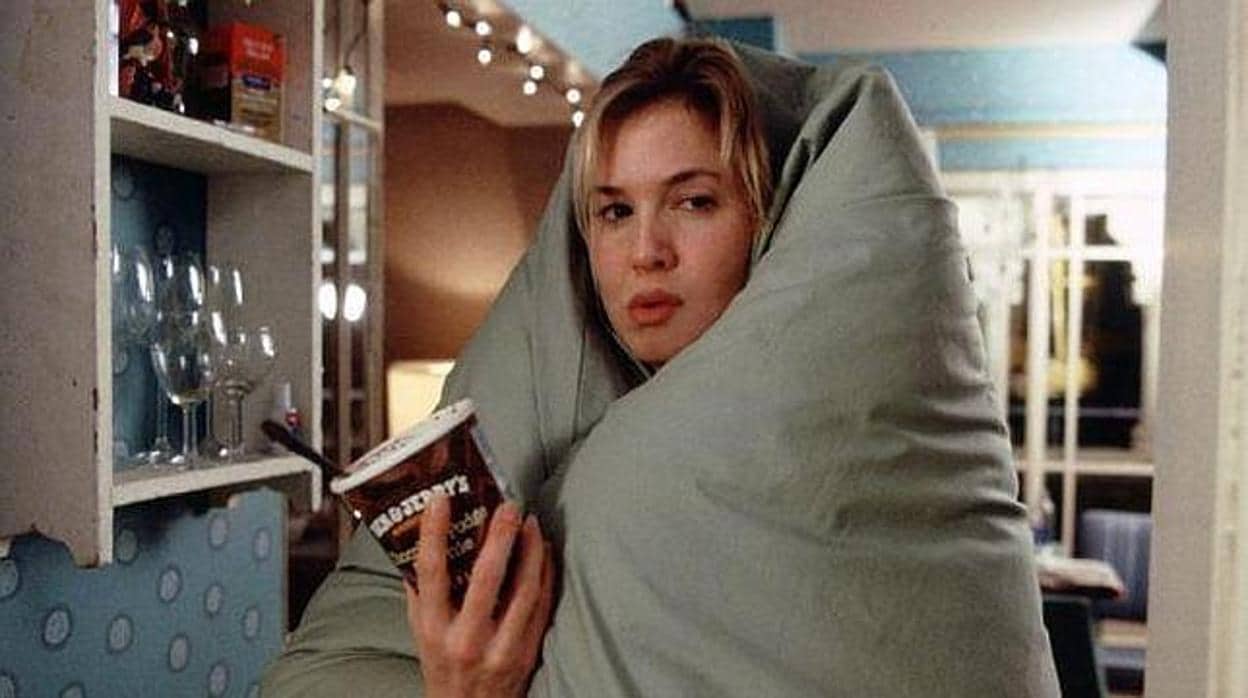 En la película, Bridget Jones toma helados cuando está triste