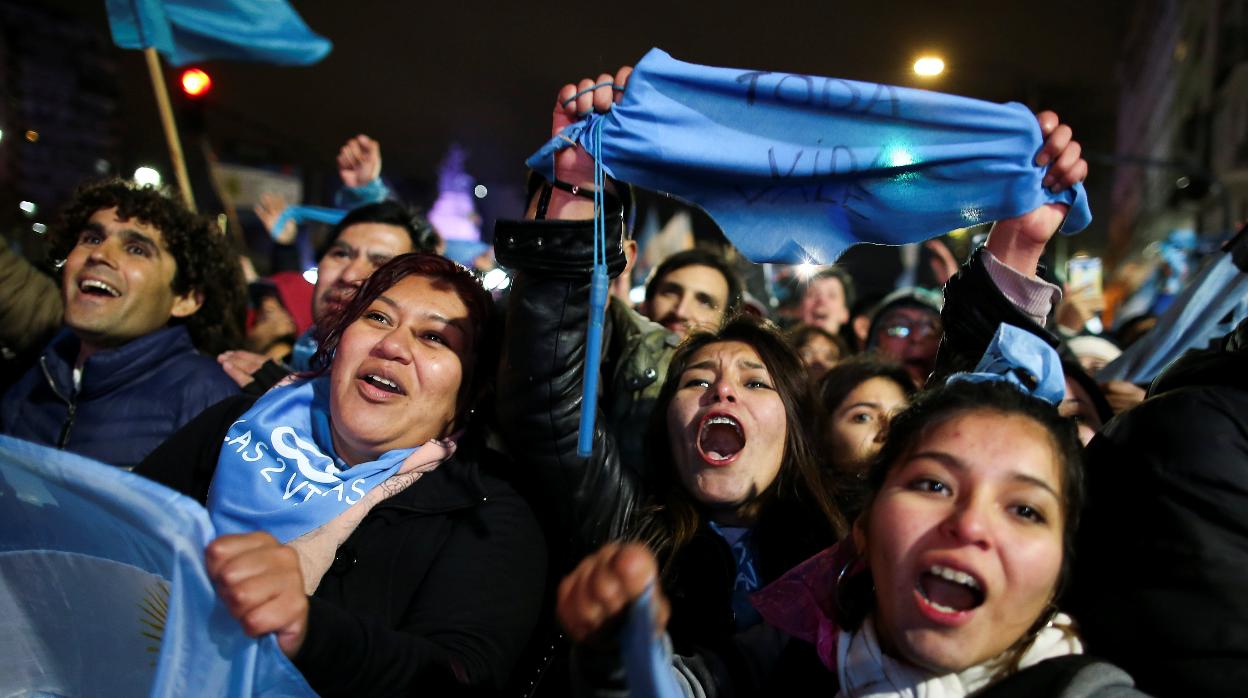 Manifestación antiabortista en Buenos Aires