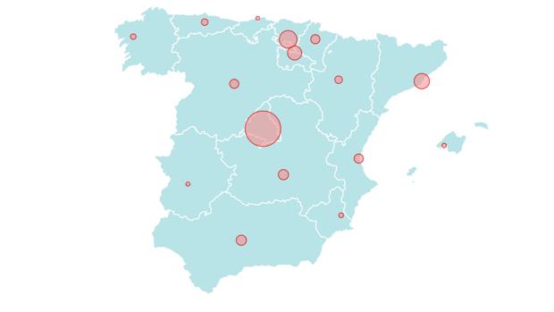 Mapa del coronavirus en España: las comunidades más afectadas
