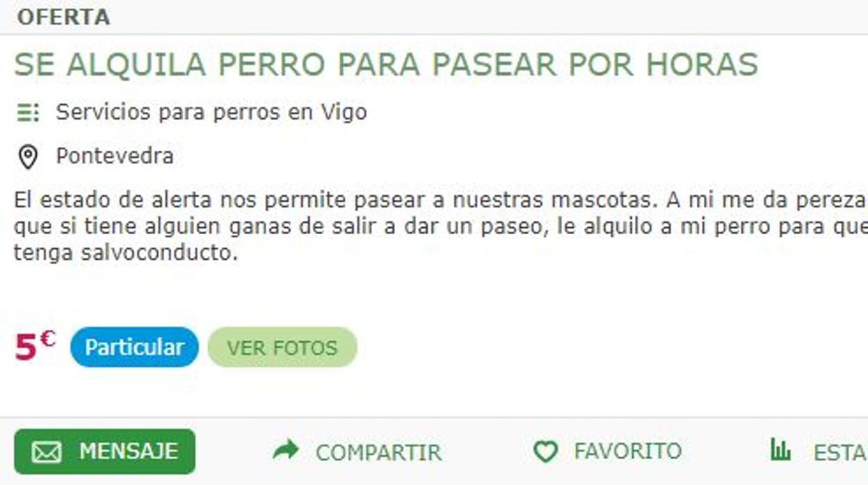 Captura de la página web MIL ANUNCIOS