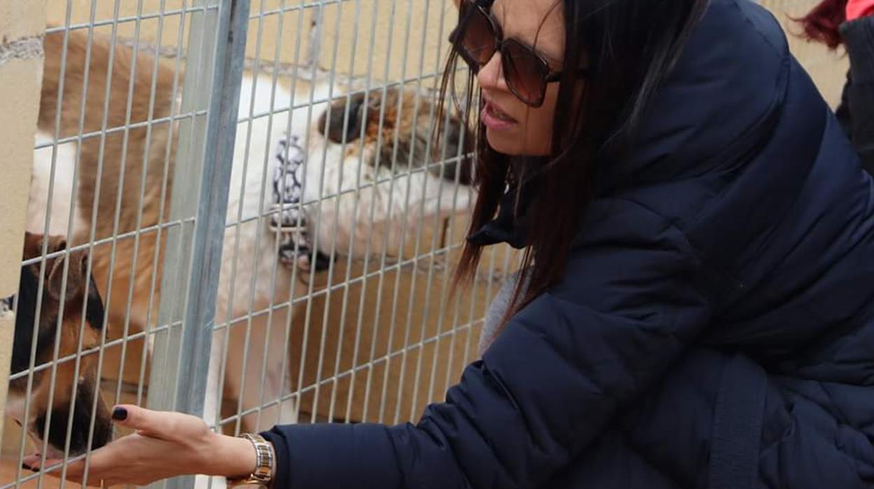 Una voluntaria, durante una visita al refugio de ARE