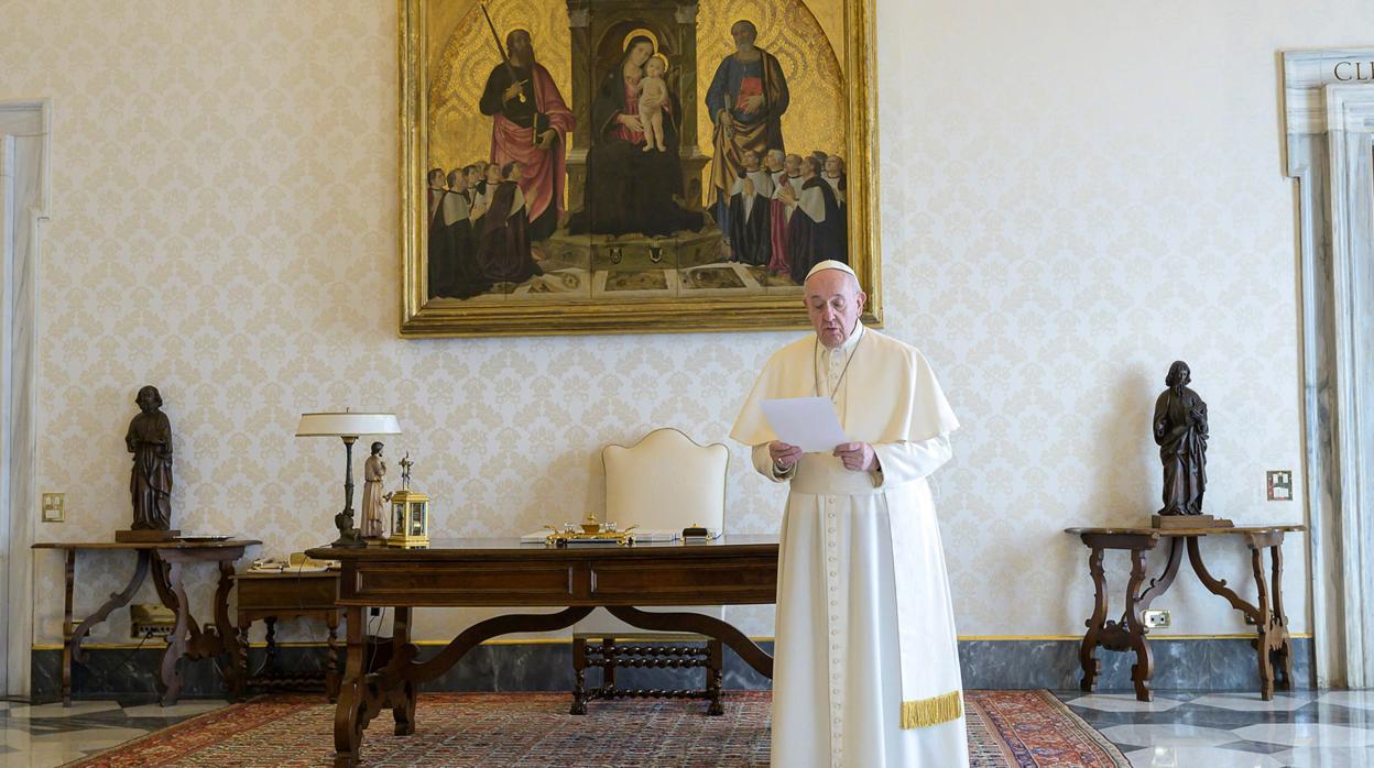 El Papa Francisco, durante una misa "online" de este miércoles