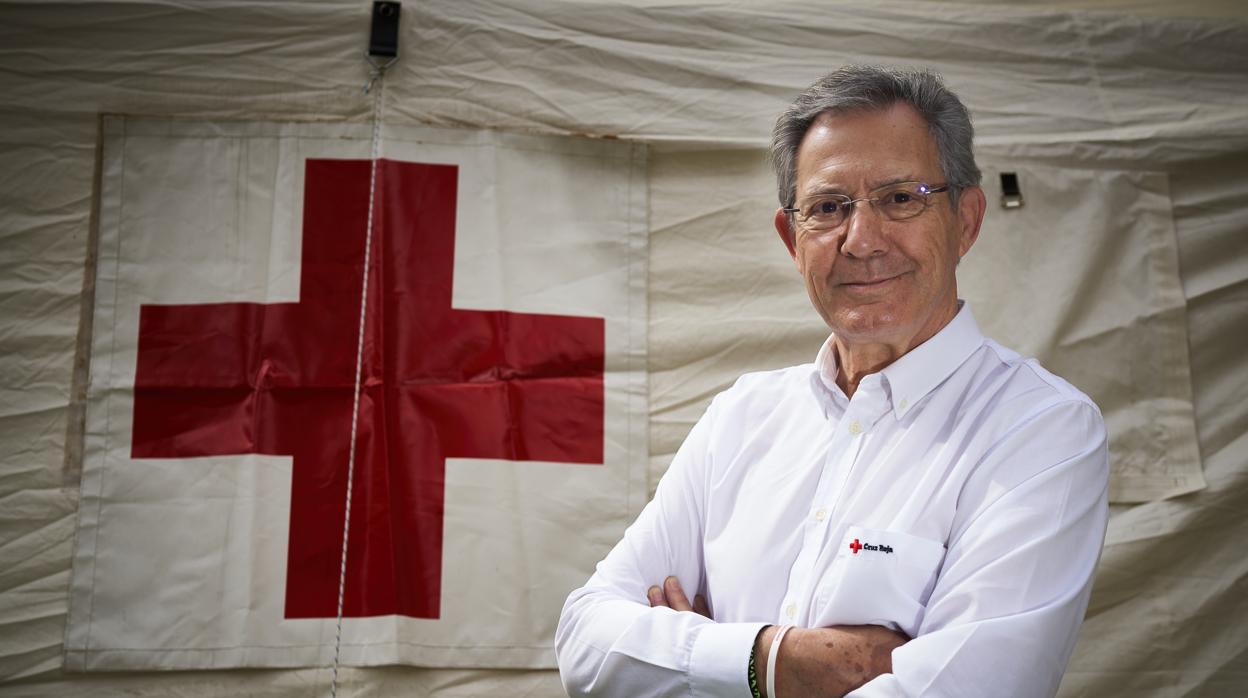 Javier Senent, ayer, en la sede de Cruz Roja en Madrid