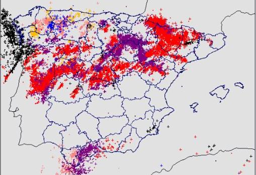 Rayos registrados el 31 de mayo