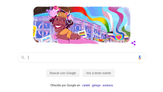 Google celebra el Orgullo con un «doodle» dedicado a Marsha P. Johnson